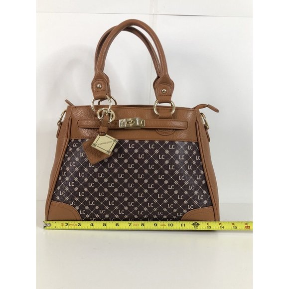 The Danbury Mint Initial Handbag Crossbody "Lynda" Satchel Double Handles  NEW - Picture 4 of 12